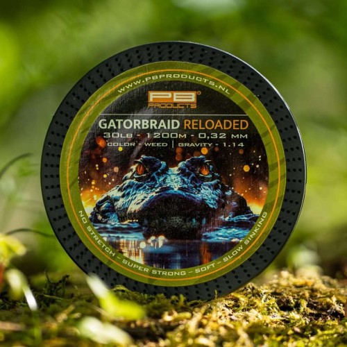 Plecionka główna dociążona I PB Products I Gator Braid RELOADED 0,32mm/30lb 1200m Weed