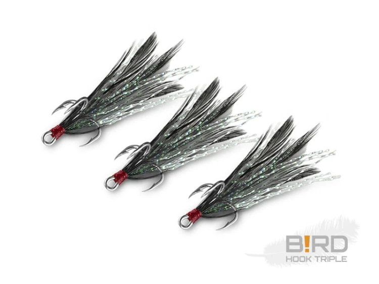 Delphin B!RD Hook TRIPLE / 3szt., czarny perłowy #8