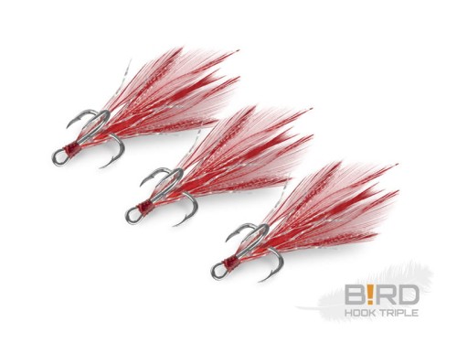 Delphin B!RD Hook TRIPLE / 3szt., czerwony perłowy #8