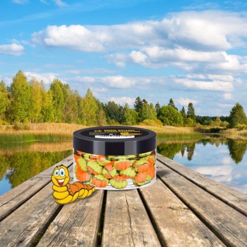 Worm-up INVADER Ananas/Mandarynka 12mm - Pływające robaczki - 60 ml (20 gram)
