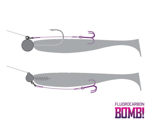 Dozbrojka Delphin BOMB! Twisto RIGS Fluorocarbon / 3szt, #4/10cm