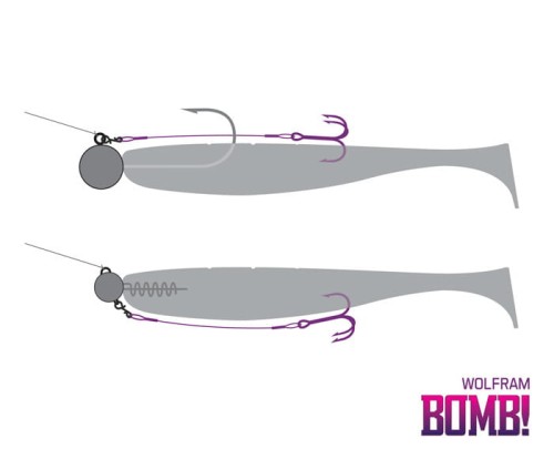 Dozbrojka Delphin BOMB! Twisto RIGS Wolfram / 3szt, #6/6cm