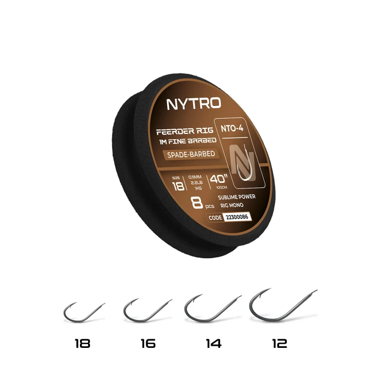Przypon żyłka NYTRO NTO4 FINE FEEDER 100CM #12/0,15MM/4,1LB READY TIED RIGS