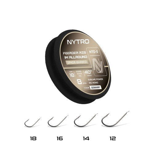 Przypon żyłka NYTRO NTO5 FEEDER ALLROUND 100CM #16/0,13MM/3,2LB READY TIED RIGS