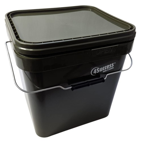 Wiadro karpiowe z pokrywą i logo | 4SUCCESS | 17l Khaki