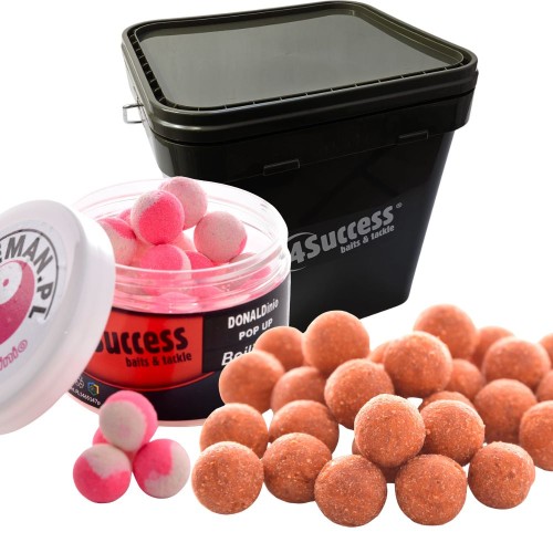 Zestaw kulki, pop up, wiadro 17l | 4SUCCESS | Boilieman Donaldinio 5kg
