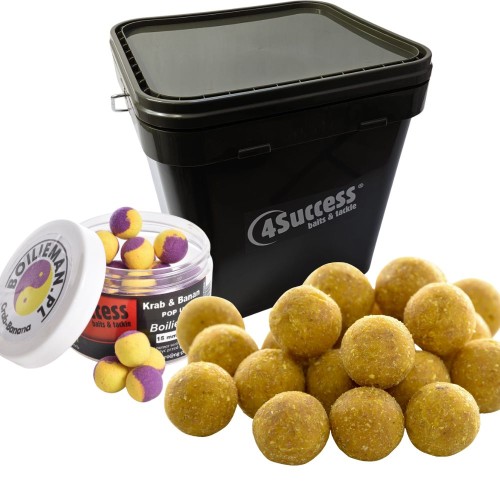 Zestaw kulki, pop up, wiadro 17l | 4SUCCESS | Boilieman Krab & Banan 5kg 