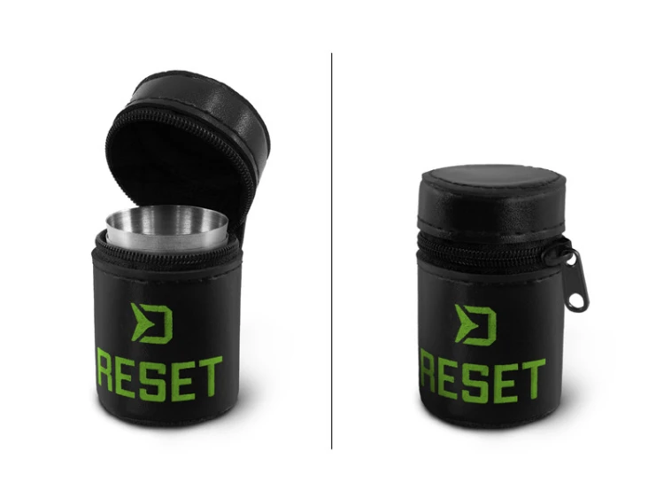 Zestaw kieliszków ze stali nierdzewnej Delphin RESET 4w1 / 4x30ml