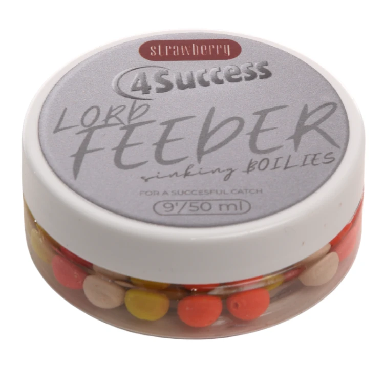 Kulki tonące | 4SUCCESS | Lord Feeder Strawberry Sinking Mini Boilies 9mm 50ml
