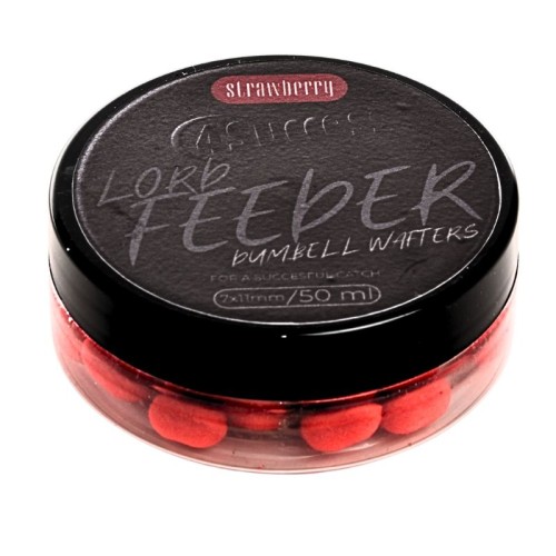 Kulki przynętowe, zbalansowane Truskawka | 4SUCCESS | Lord Feeder Strawberry Dumbell Wafters 11x7mm 50ml