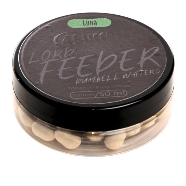 Kulki przynętowe, zbalansowane Tuńczyk | 4SUCCESS | Lord Feeder Tuna Smog Dumbell Wafters 11x7mm 50ml