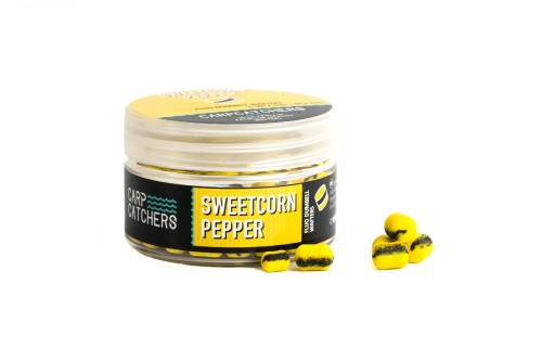 Kulki zbalansowane | CARP CATCHERS | SWEETCORN PEPPER Fluo Dumbell Wafters 10x7mm+8x5mm