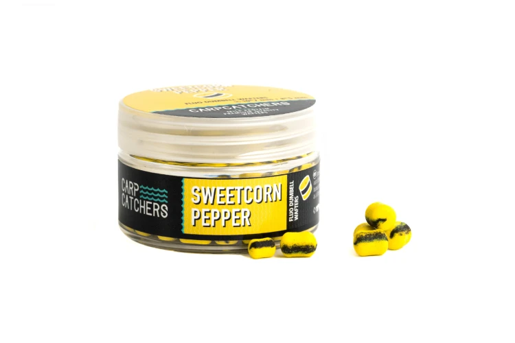 Kulki zbalansowane | CARP CATCHERS | SWEETCORN PEPPER Fluo Dumbell Wafters 10x7mm+8x5mm