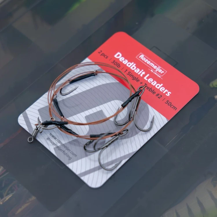 Przypon z kotwicami | Rozemeijer | Deadbait Leaders 1x single + #2 treble 50cm 30lb 2pcs