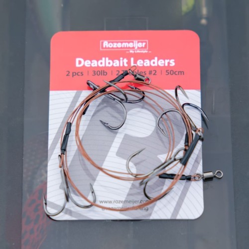 Przypon z kotwicami | Rozemeijer | Deadbait Leaders 2x #2 treble 50cm 30lb 2pcs