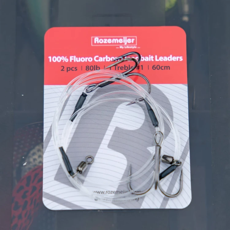 Przypon fluorocarbon | Rozemeijer | 100% Fluoro Carbon Deadbait Leaders 1x #1 treble 60cm 80lb