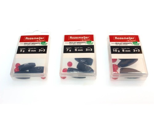 68600-602-604-Rozemeijer Bullet Weights 10g Beads Ø 8mm 3szt. ZESTAW DO MONTAŻU CAROLINA TEXAS