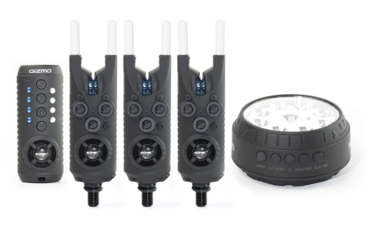 Sygnalizatory brań, zestaw z lampką kampingową SONIK GIZMO 3+1 ALARM + BIVVY LAMP (ALL BLUE) wszystkie niebieskie