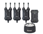 Sygnalizatory brań, zestaw z lampką SONIK SKX 3+1 ALARM + BIVVY LAMP
