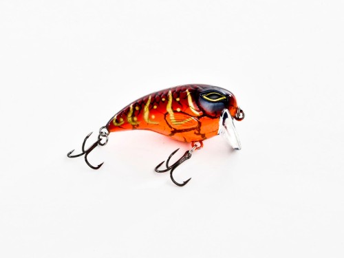 Wobler pływający z grzechotką, komplet z kotwicami GoFish Shallow Crank 45mm 6,5g 0,5-1m Red Dragon