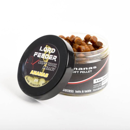 Miękki pellet haczykowy, smużący, żółty 4Success Lord Feeder Ananas Smog Hook Pellet 150ml 8mm