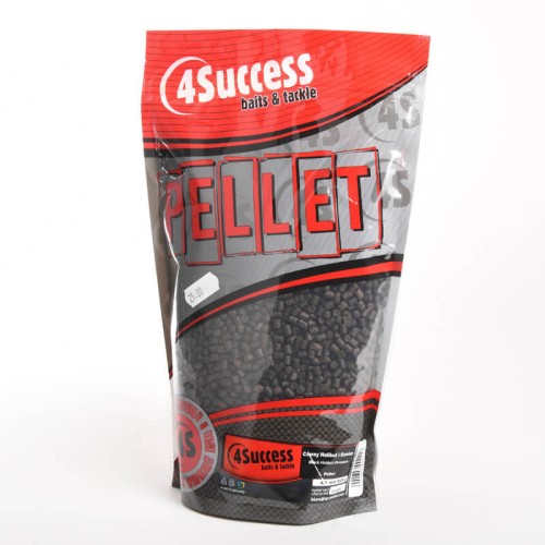 Pellet zanętowy, Czarny Halibut 4Success Black Halibut Premium 4,5mm 900gr Method Sticky Pellet