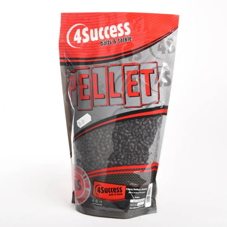 Pellet zanętowy, Czarny Halibut 4Success Black Halibut Premium 4,5mm 900gr Method Sticky Pellet