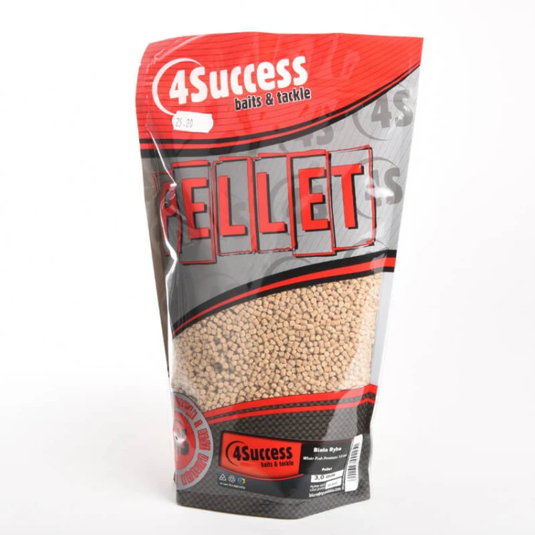 Pellet zanętowy, Biała Ryba 4Success White Fish Premium 3,0mm 900gr Method Sticky Pellet