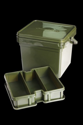 Wiadro karpiowe z pudełkiem na akcesoria, zielone RidgeMonkey Compact Bucket System 7.5L