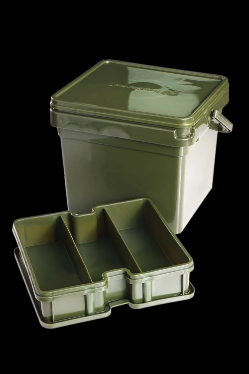 Wiadro karpiowe z pudełkiem na akcesoria, zielone RidgeMonkey Compact Bucket System 7.5L