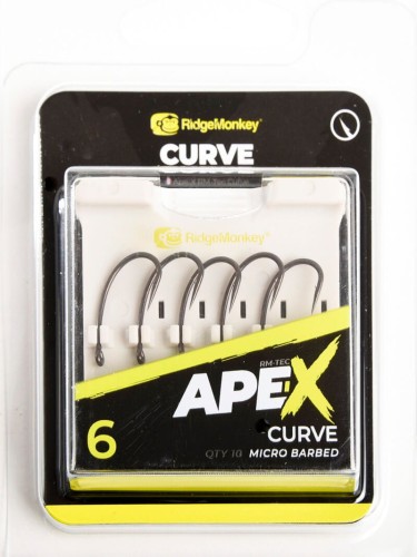Haki karpiowe z zadziorem RidgeMonkey Ape-X Curve Barbed size 8