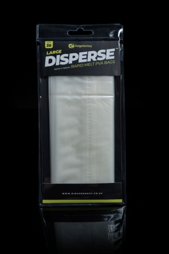Worki rozpuszczalne PVA, wolno rozpuszczalne 20 szt. RidgeMonkey Disperse  PVA Bags Large 85mm x 150mm