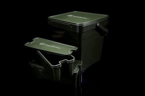 Wiadro karpiowe z 2 pudełkami na akcesoria, zielone RidgeMonkey Modular Bucket System standard, 17 litre