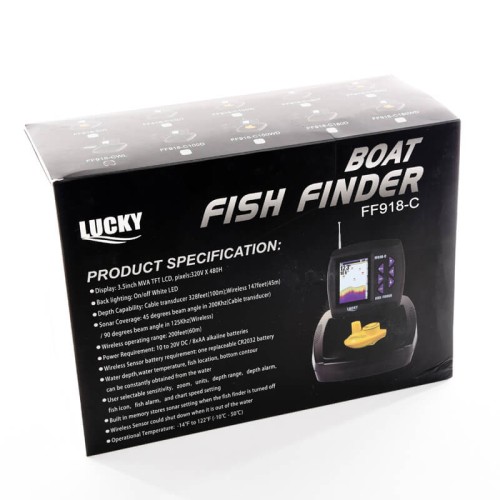 Echosonda bezprzewodowa do łódki zanętowej Lucky Boat Fish Finder FF918-C-WL