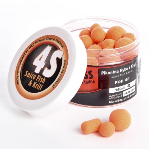 Kulki pływające fluo Pop Up 4Success Bionic Pikantna Ryba & Kryl 150 ml