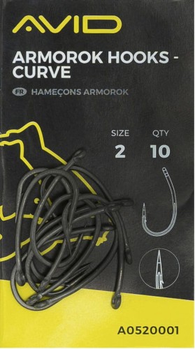 Haki karpiowe z zadziorem AVID ARMOROK HOOKS - CURVE SIZE 4