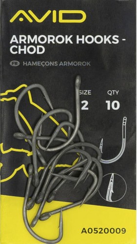 Haki karpiowe z zadziorem AVID ARMOROK HOOKS - CHOD SIZE 4