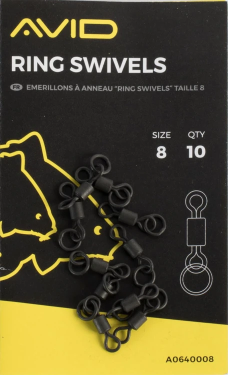 Krętlik karpiowy z kółkiem AVID - RING SWIVELS - SIZE 8