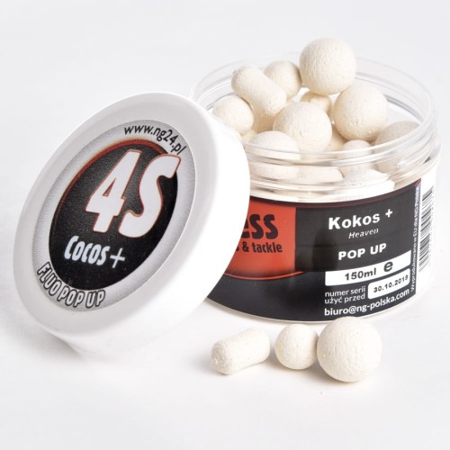 Kulki pływające fluo Pop Up | 4SUCCESS | Bionic Kokos+ 150 ml