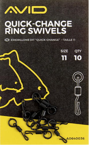 Krętlik karpiowy z kółkiem i szybkozłączką AVID  SIZE 11 QUICK CHANGE RING SWIVEL
