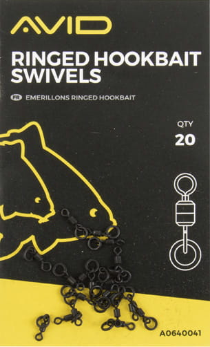 Krętlik karpiowy do mocowania przynęt AVID TERMINAL RINGED HOOKBAIT SWIVELS