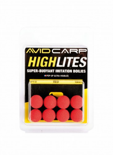 Sztuczna kulka pop up czerwona AVID CARP - HIGHLITES - 10MM RED