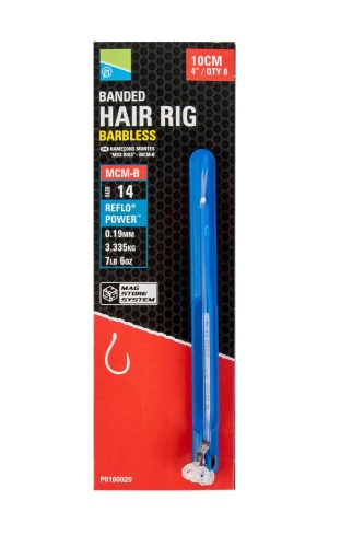 Przypony z gumką PRESTON MCM-B BANDED MAG STORE HOOKLENGTHS - 10CM/4 - 14