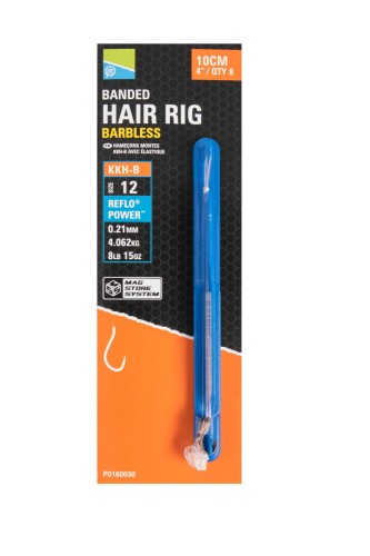 Przypony z gumką PRESTON KKH-B BANDED HAIR RIGS - 4"/10CM - 10