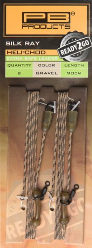 Gotowy leader, zestaw karpiowy PB Products R2G SR Extra Safe Heli-Chod Leader 90 Gravel 2szt.
