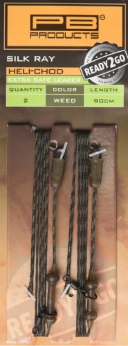 Gotowy leader, zestaw karpiowy PB Products R2G SR Extra Safe Heli-Chod Leader 90 Weed 2szt.