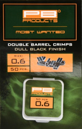 27200_Tulejki zaciskowe PB Products Double Barrel Crimps 0,6mm/5mm dull black 50szt.