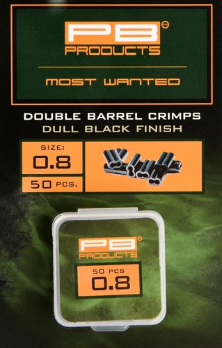 27204_Tulejki zaciskowe PB Products Double Barrel Crimps 0,8mm/5mm dull black 50szt.