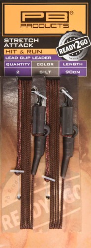 Gotowy leader, zestaw karpiowy PB Products R2G Leadclip Stretch Attack Leader 90 Silt 2szt.