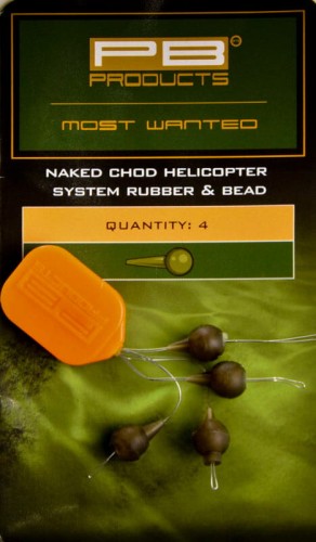 Krótki zestaw do chod'a PB Products Naked Chod/Helicopter system rubber & bead 4szt. Weed-Zielony